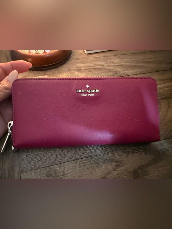 kate spade Accessories - kate spade New York Fuchsia Zip Around Leather Wallet